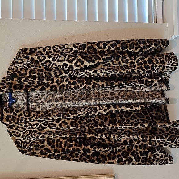 Apt. 9 Leopard Print Open Front Knit Cardigan - Women's Medium - Picture 1 of 3